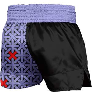Shorts de Muay Thai de tela satinada ligera, diseño personalizado, transpirables, para entrenamiento en el gimnasio, cintura elástica, ropa deportiva para hombres y mujeres - Product Image 4