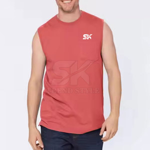 Camisetas sin mangas de diseño moderno, color personalizado, de secado rápido, tela suave, para uso en exteriores, lisas, para hombre. - Product Image 2