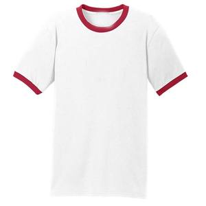 Camiseta Deportiva de Cuello Redondo con Logotipo de Marca Personalizado al por Mayor, Camiseta Ringer Blanca de Manga Corta para Hombre - Product Image 4