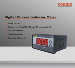 มิเตอร์วัดกระบวนการดิจิตอล Yokins Y4-PI รับสัญญาณ 4-20mA DC แบบ 4 หลัก ตั้งโปรแกรมได้ สำหรับงานอุตสาหกรรม ขนาด 96x48 มม. - Product Image 2