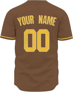 Your Teamname <b>Baseball</b> Jersey Men's Short Sleeve Button Front Breathable Polyester Regular Fit Apparel - Product Image 2