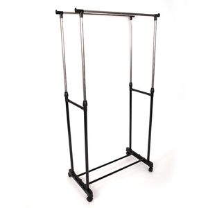 Appendiabiti YJ 03 Nero e Argento con Ripiano per Scarpe, Doppia Barra Verticale e Orizzontale Estensibile, Prodotto di Qualità Premium - Product Image 6