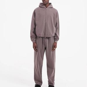 Conjunto de Ropa Deportiva Casual al por Mayor con Efecto Degradado Desgastado, Chaqueta y Pantalones a Juego con Tela Lavada Premium - Product Image 1