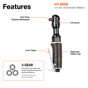 ประแจลม HY-650B ขนาด 1/2 นิ้ว หัวขับแบบสองขา 3 ระดับ สำหรับงานซ่อมบำรุงเครื่องยนต์ - Product Image 2