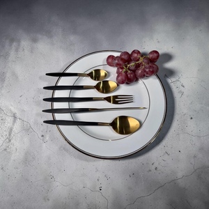 Gold Plated Metal Cutlery Set With Long Handles <b>Mirror</b> Finish Modern Design Durable Utensils For Party Use - Product Image 3
