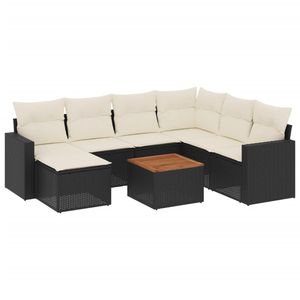 Grande divano da giardino modulare in PE Rattan nero elegante collezione di mobili da esterno - Product Image 2