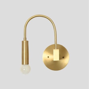 Minimalist Brass Art Deco Wall <b>Sconce</b> Round <b>Lighting</b> Fixture 100% Handmade for Home Office Indoor Use - Product Image 4