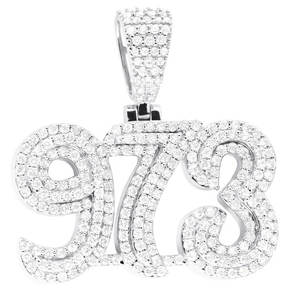 Colgante Personalizado con Inicial y Número, Chapado en Plata S925, con Diamantes Moissanite VVS, Estilo Hip Hop, con Micro Pavé de Diamantes - Product Image 1