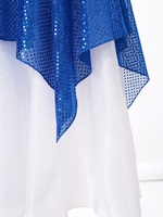 Robe de danse lyrique métallisée pour filles de 6 à 16 ans Robe longue de culte Vêtements de danse pour activités d'église Vêtements de chorale Performance sur scène