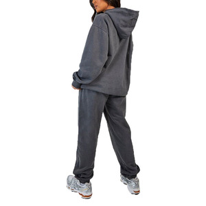 Survêtement de jogging chaud en polaire court pour femme, collection 2026, dernière tendance, avec capuche, pour l'extérieur, en Spandex, idéal pour l'hiver, vente en gros - Product Image 3
