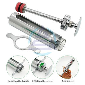 Animal <b>Veterinary</b> <b>Syringes</b> Metal Stainless Steel <b>Syringe</b> for Pig Cattle Sheep Injector Vet Tools livestock Medicine Feeder - Product Image 4