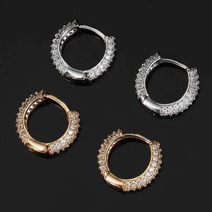 Boucles d'oreilles créoles en argent 925 avec diamants de laboratoire certifiés, légères, ronds et étincelants, bijoux raffinés pour femme - Product Image 4