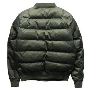 Men's Black Puffer Jacket Turn-down Collar Zipper Closure Casual Solid Color Polyester Material Winter Wear Regular Fit - Product Image 4