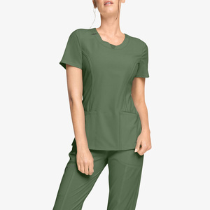 Women's Comfortable Medical <b>Scrubs</b> Jersey Female Spandex Medical Ladies Short Sleeve <b>Scrubs</b> <b>Tops</b> - Product Image 4