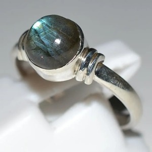 <b>Labradorite</b> <b>Ring</b> 925 Sterling Silver Handmade Boho Statement Promise Jewelry for Women Natural Round Shape Gemstone Jewelry - Product Image 3
