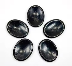 Pierre de méditation en obsidienne noire naturelle polie pour soulager le stress, pierre de méditation Reiki, pierre de paume, vente en gros - Product Image 4