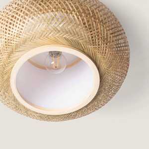 Handmade Bamboo <b>Ceiling</b> Lampshade Rustic Bohemian Flush Mount Light Eco Woven <b>Ceiling</b> Lamp OEM Supplier Vietnam - Product Image 3