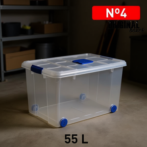 Scatole Originali in Plastica per Stoccaggio 55 L con Ruote e Coperchio Trasparente - Product Image 3