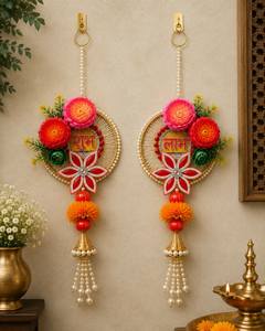 Nouveauté : Décoration murale/porte artisanale écologique traditionnelle Lotus Shubh Labh pour Diwali, Puja, décoration de la maison, cadeau pour les invités - Product Image 5