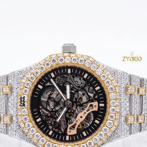 Luxury <b>Skeleton</b> <b>Automatic</b> Moissanite Diamond <b>Watch</b> for Men Iced Mechanical Wristwatch Full Stone Stainless Steel Bracelet 10mm - Product Image 2