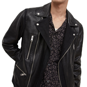 Blouson de moto réversible en cuir véritable pour homme, style motard, col zippé, fermeture éclair amovible, vêtement d'extérieur hiver 2026 - Product Image 4