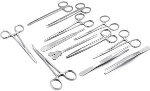 Juego de 13 Piezas para Cirugía Menor Básica con Caja de Acero Inoxidable, Tijeras, Pinzas y Portaagujas, Kit de Cirugía por zuol - Product Image 4