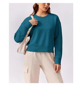 New Collection Winter Knitted OEM Service Long Sleeve Neck Shoulder Slope Solid Comfortable Casual Women's Sweatshirt Bangladesh - Product Image 1