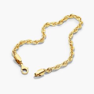 Solid <b>Rope</b> Chain <b>Bracelet</b> In Yellow Gold - Product Image 3