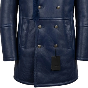 Genuine Leather <b>Shearling</b> Aviator <b>Jacket</b> for <b>Men</b> Premium Winter Fur Coat Warm Durable Stylish Biker Outerwear Everyday Wear - Product Image 4