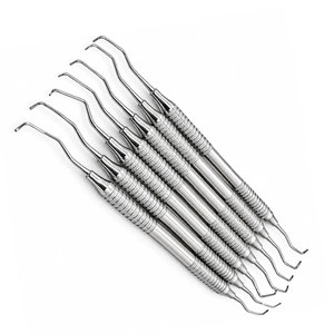 Juego de 7 Curetas Manuales Gracey al por Mayor, de Acero Inoxidable de Alta Calidad, Certificado CE, Herramientas para Remover Cálculos Dentales Periodontales - Product Image 2