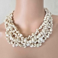 Magnifiques colliers en coquillages blancs, collier en coquillages naturels, accessoires de mode inspirés de la plage