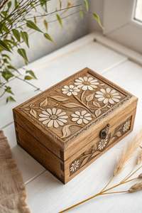 กล่องเก็บของไม้ตกแต่งสำหรับโต๊ะกาแฟ เพิ่มความสวยงามให้กับการตกแต่งภายใน พร้อมฟังก์ชันการใช้งานและเสน่ห์ด้านความสวยงาม - Product Image 2
