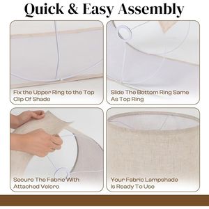 Set di 2 Paralumi Beige Medi per Lampade da Comodino e da Terra, Stile Arpa, Coperture e Paralumi per Lampade - Product Image 2