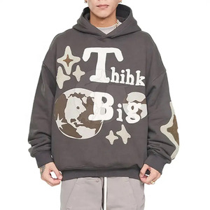 Sudadera con Capucha para Hombre, Estilo Casual, con Estampado Puff, de Algodón Premium, Talla Grande, Fabricación OEM - Product Image 1