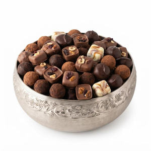 Stylish Metal <b>Chocolate</b> Bowl Hammered Design Silver Color Glam Style Handmade for Ramadan Dates Snacks and Fruit Serving Bowls - Product Image 3