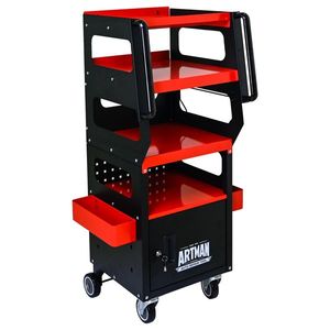 Carrello Diagnostico Nero Multifunzionale a 4 Livelli con Ruote Girevoli a 360 Gradi Bloccabili, Attrezzatura Essenziale per Diagnostica Auto - Product Image 2