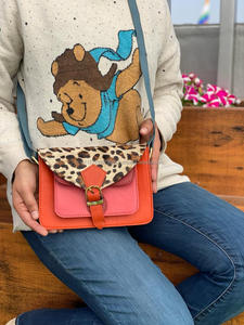 กระเป๋าสะพายหนังแท้สำหรับผู้หญิงทำจากหนังขนสัตว์วัสดุรีไซเคิลกระเป๋าถือหนังแท้ทรงสั้นหนังสัตว์ใหม่ - Product Image 3