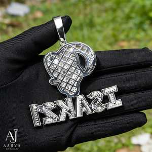 Pendentif Chèvre Givrée en Argent 925 Plaqué Or Rose avec Moissanite, Bijou Pavé Personnalisable pour Homme, Idéal Cadeau de Fête - Product Image 3