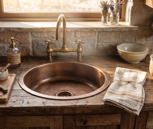 Lavabo Redondo de Cobre de Alta Calidad Premium, Diseño Elegante para Hoteles, Villas, Resorts, Baños y Uso Decorativo - Product Image 5