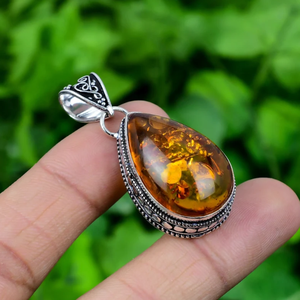 Colgante de piedras preciosas de ámbar recién llegado para joyería, accesorios de cristal, colgantes Vintage de calidad superior, tendencia superior a granel - Product Image 1