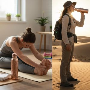 Bouteille 100% Cuivre Pur 1 Litre pour la Purification de l'Eau, l'Hydratation Quotidienne et le Bien-être Ayurvédique, Idéale pour l'École, le Bureau et la Salle de Sport - Product Image 2