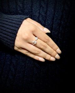 แหวนเพชรทรงเปียร์และมาร์คีส์สามเม็ด ทอง 10K เพชรเลี้ยงในห้องปฏิบัติการ ขายส่ง OEM ผู้ผลิตและจำหน่ายเครื่องประดับชั้นดี - Product Image 1