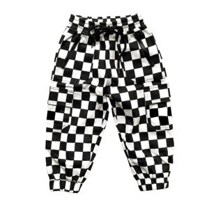 Nouveau design 2026 : Pantalon large à carreaux pour enfant, en jean tendance, décontracté pour l'extérieur, style cargo à carreaux pour homme et enfant - Product Image 1