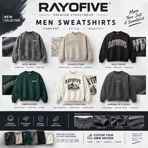 Oversized Men's <b>Tie</b>-<b>Dye</b> Cotton Pullover <b>Sweatshirt</b> O-Neck Casual Knitted Solid Color Autumn Wear Wholesale rate - Product Image 3