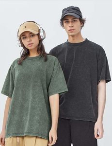 T-shirt homme personnalisé avec logo, effet délavé, en vente, produit tendance, col rond, faible quantité minimum de commande. - Product Image 2