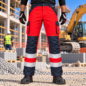 Men's Hi <b>Vis</b> Cargo Pants Safety Apparel Reflective <b>Trouser</b> Drawstring <b>High</b> Visibility Overalls Road - Product Image 2