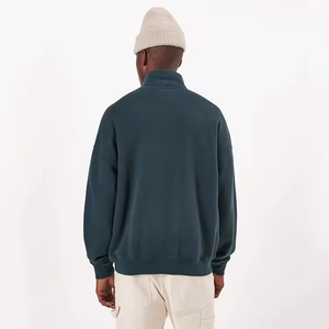 Sweat-shirts et hoodies pour hommes grande taille, col montant, demi-zip, épaules tombantes, coupe ample, logo personnalisé - Product Image 4