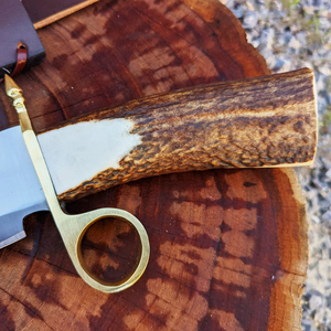 Couteau Bowie tactique d'extérieur, à lame fixe, en acier inoxydable à haute teneur en carbone, forgé à la main, avec manche en bois, pour l'industrie de la signalisation et le bricolage - Product Image 2