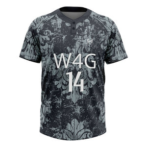 Uniforme Deportivo Personalizado para Equipos de Béisbol, 4 Camisetas con 2 Botones, 100% Poliéster, Impresión por Transferencia de Calor, Tallas Grandes para Adultos - Product Image 4