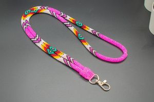 Elegant Bohemian Beaded Neck <b>Lanyard</b> for ID Cards Stylish Badge Holder Strap At Cheap Price - Product Image 3